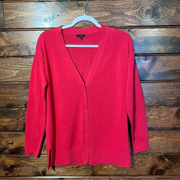Talbots Cranberry Color Button Down Cotton Blend Knit Cardigan Women's Size XS - Picture 5 of 14